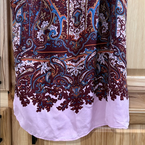 J. Crew Cate Silk Iced Lilac Paisley Flowing Classy Versatile Tank Top Size 6 - Picture 5 of 10